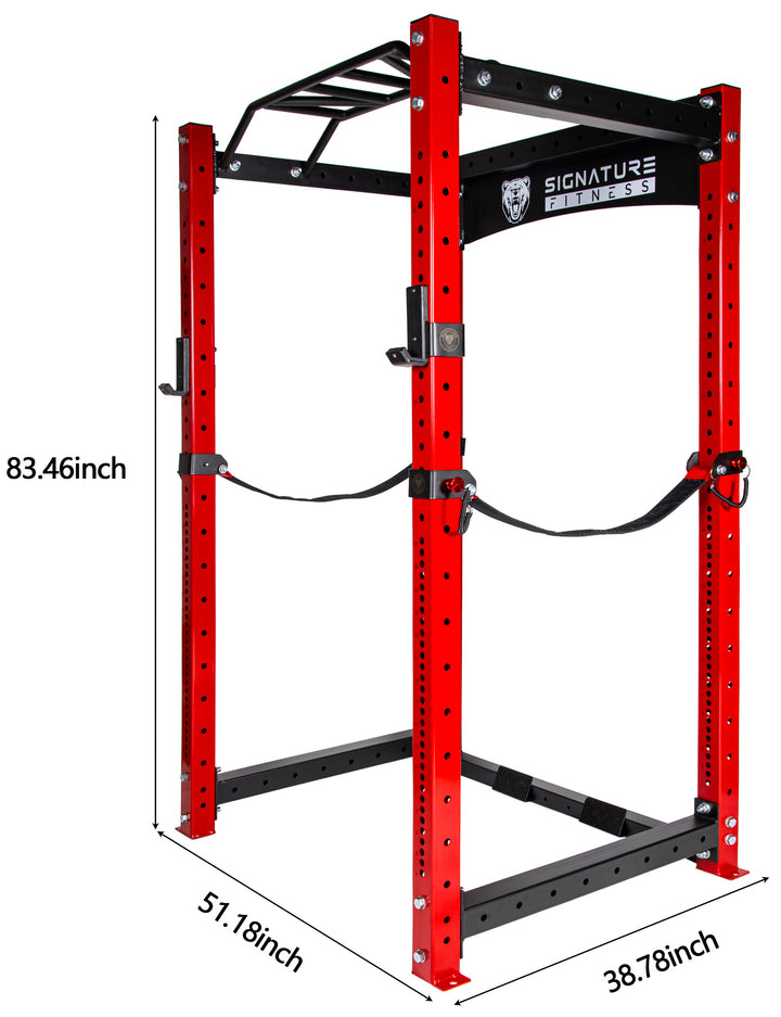 Sf3 Power Rack Signature Fitness SF-3 1,500 Pound Capacity 3” x 3” Power Cage Squat R ...