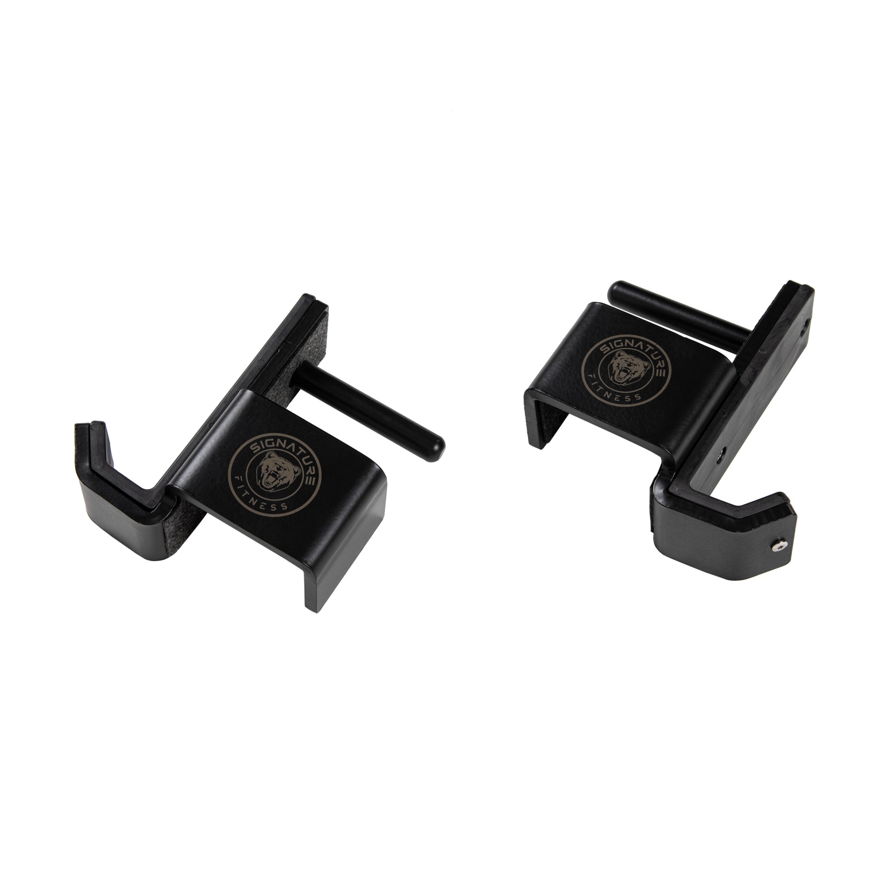 Signature Fitness J-Hooks with UHMW Plastic Coating to Protect Barbell
