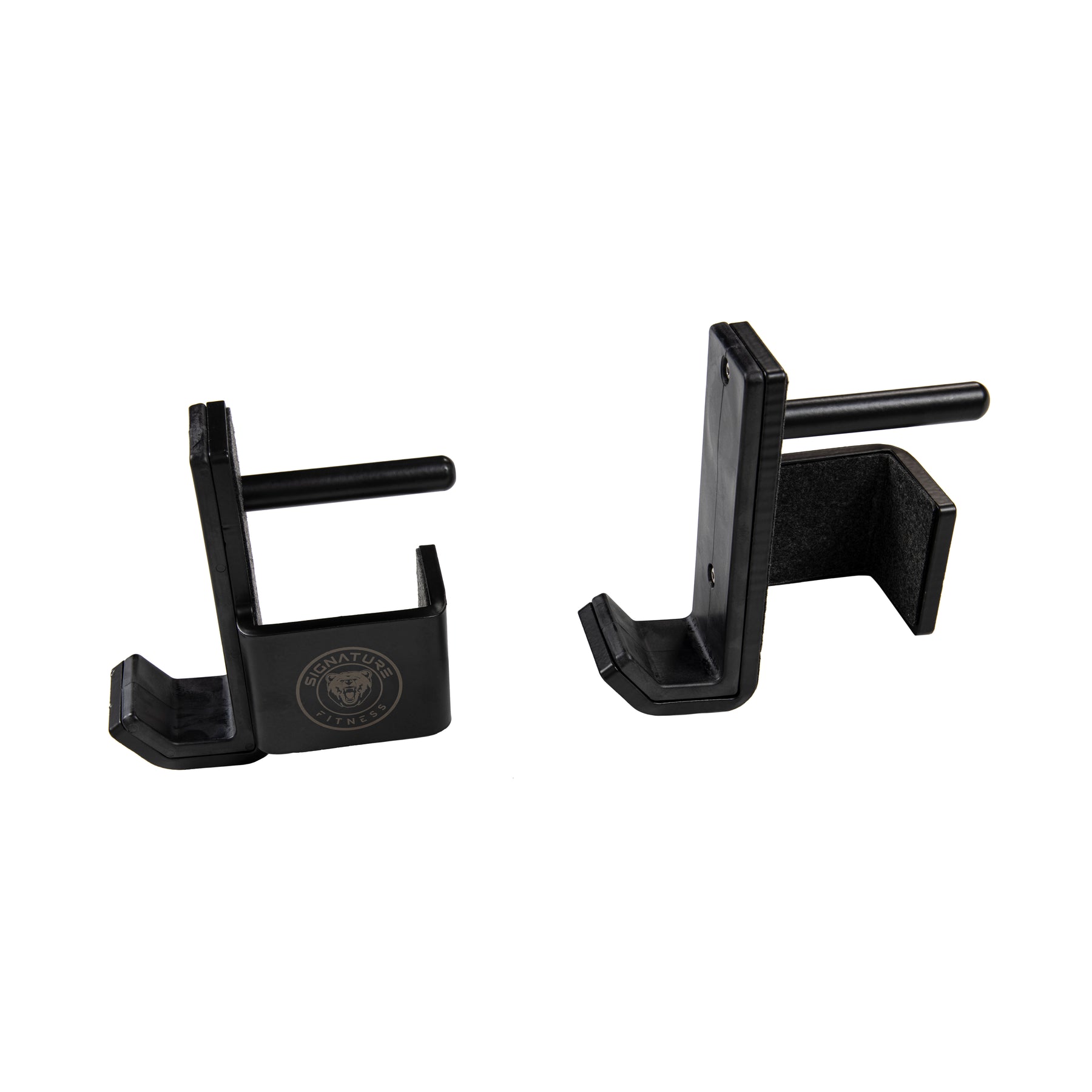 Signature Fitness J-Hooks with UHMW Plastic Coating to Protect Barbell